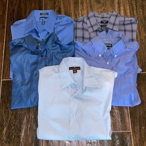 Lands End, Dockers, Arrow, Gold Label, & Steve & Barry’s Blue Dress Shirts Sz L